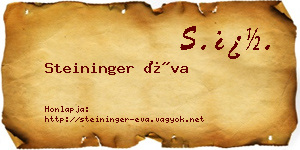Steininger Éva névjegykártya